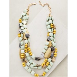 ANTHROPOLOGIE Green Zermatt Layer Necklace